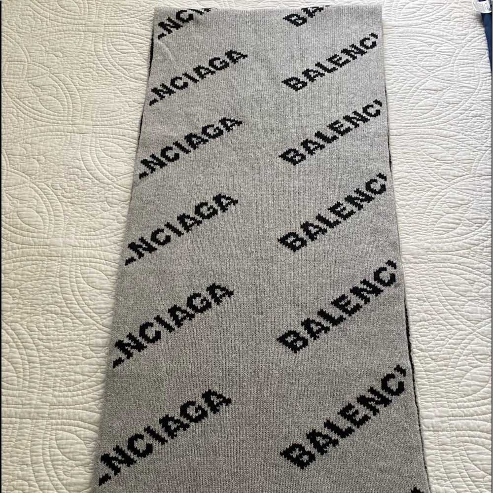 Black and Gray Balenciaga scarf authentic.